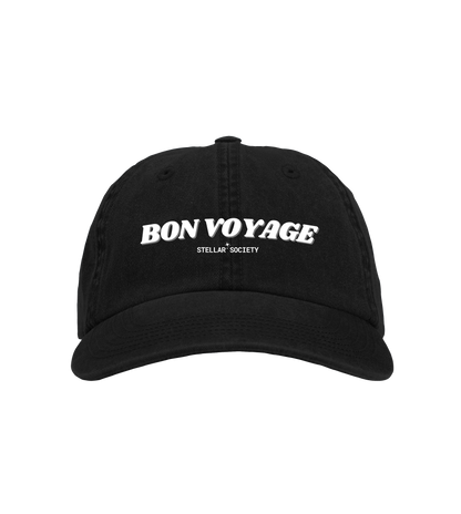 Organic Cotton Twill Cap - Bon Voyage Washed Black