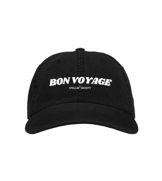 Organic Cotton Twill Cap - Bon Voyage Washed Black