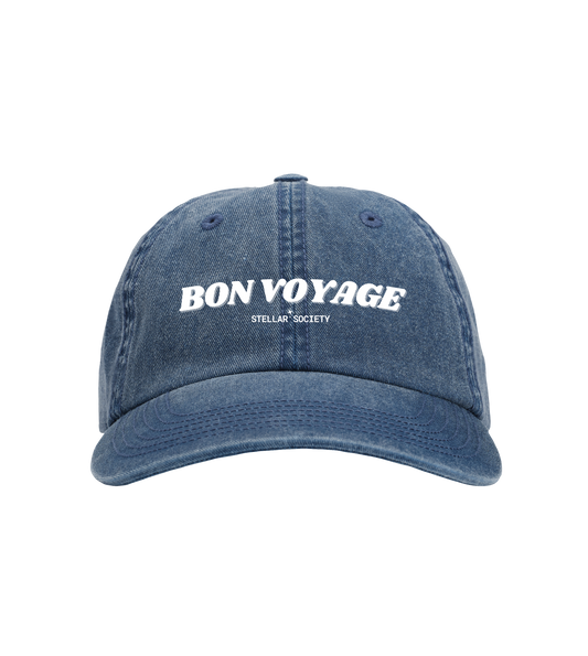 Organic Cotton Twill Cap - Bon Voyage Washed Blue